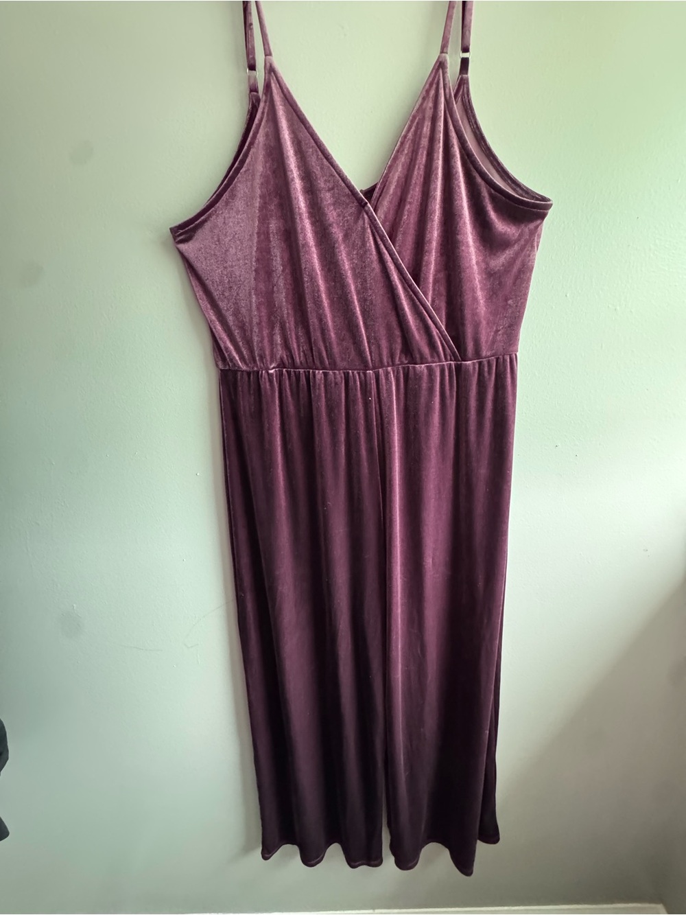 wild fable Purple Velvet Wrap-Style Jumpsuit